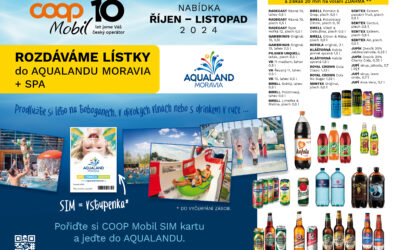 COOP MOBIL ROZDÁVÁ LÍSTKY DO AQUALANDU MORAVIA